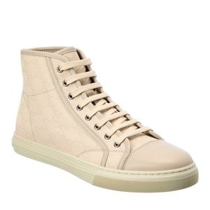 Brand new - GG Canvas & Leather High-Top Sneaker